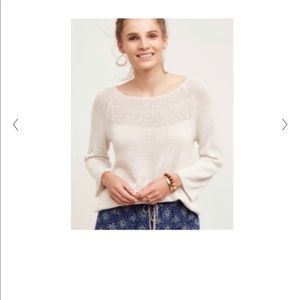 Anthropologie Moth Wide Neck Bell Sleeve Sweater